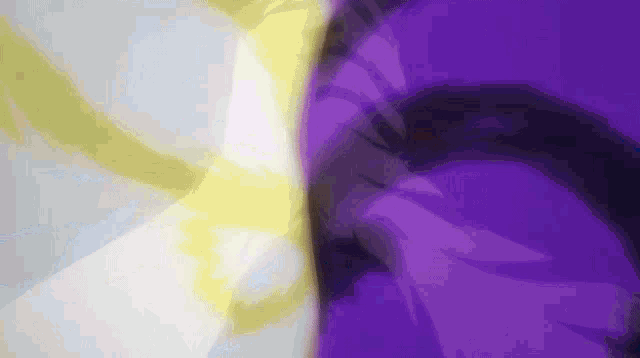 a close up of a purple and yellow background with a swirl .