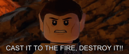 Lego Lotr GIF - Lego Lotr Cast It To The Fire GIFs
