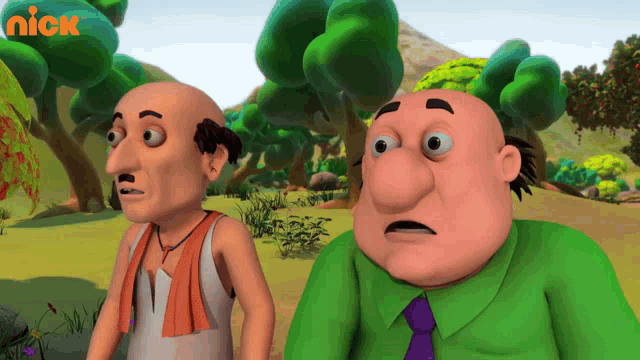 two cartoon characters are standing next to each other in a nick advertisement