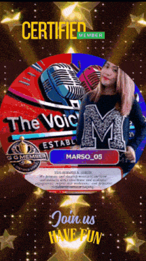 a certified member of the voice establishment is shown