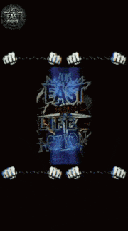 a beast of the action poster is surrounded by a circular pattern