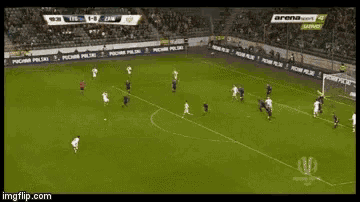 a soccer game is being shown on arena