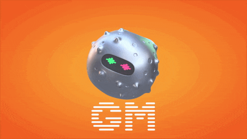 an orange background with the letters gm in white