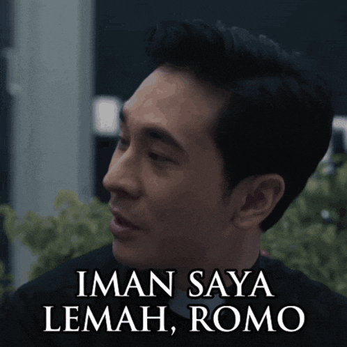 a man says iman saya lemah romo in a black shirt