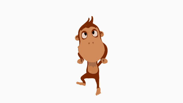 a cartoon monkey with big eyes is running