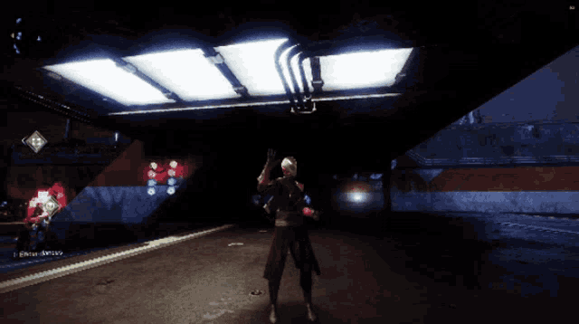 a screenshot of a video game shows a man holding a sword