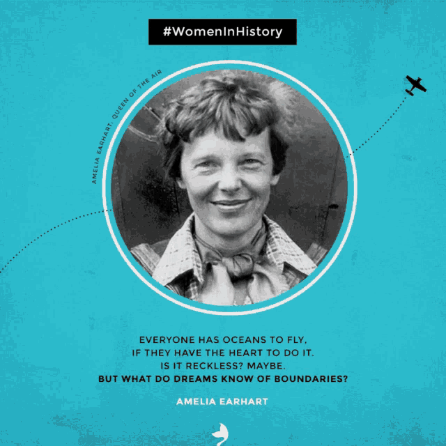 a poster with a picture of amelia earhart