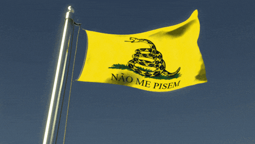 a yellow flag with a snake and the words nao me pisem