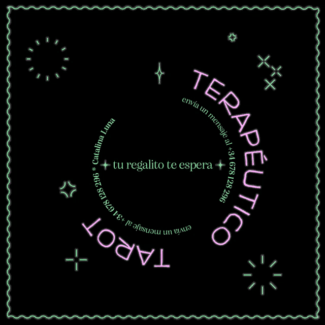 a neon sign that says tarot therapeutico on it