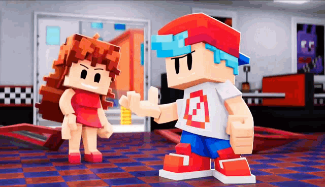 a boy and a girl are standing next to each other