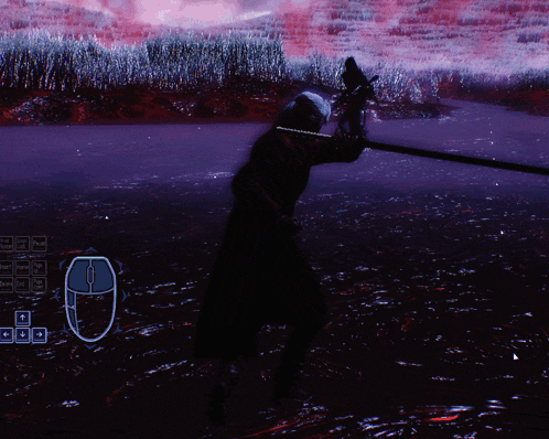 a person standing in a dark area with a circle in the middle