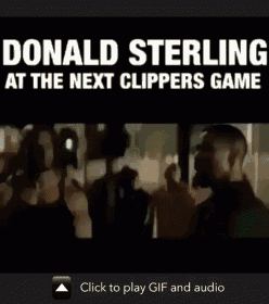 donald sterling at the next clippers game is shown on a screen