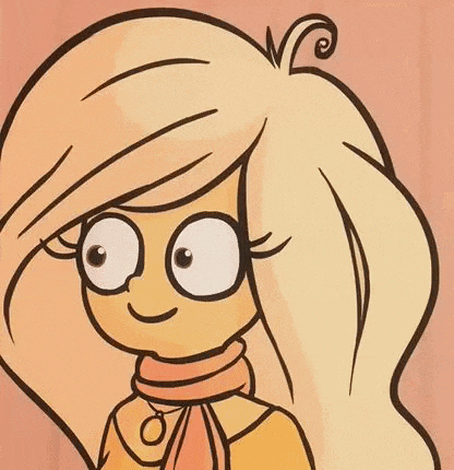 a close up of a cartoon girl wearing a scarf and a necklace .