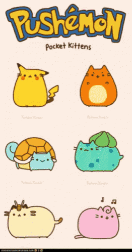 a poster that says pushemon pocket kittens on the top