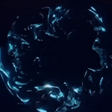 a computer generated image of a blue glowing object in the dark