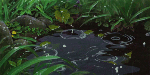 Anime Raining GIF - Anime Raining Pond GIFs