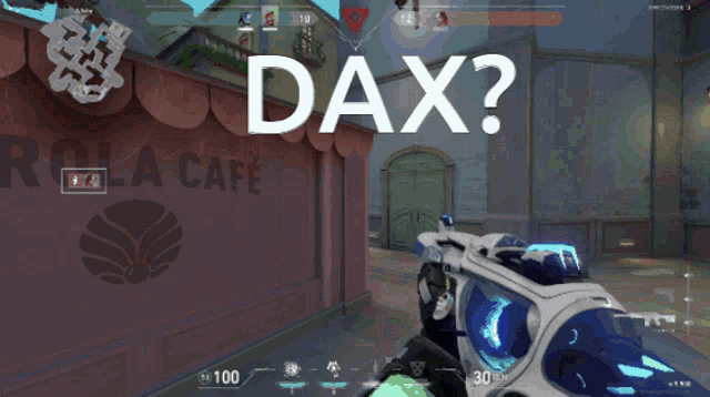 a screenshot of a video game with the word dax on the top