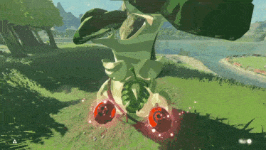 a video game shows a plant growing out of the ground with a triangle in the corner