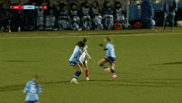 a soccer game between arg and mnc with the score 1 to 0