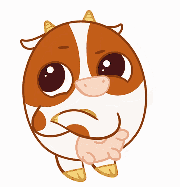 a cartoon drawing of a cow with horns
