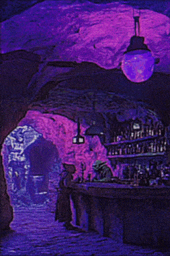 a man with horns is holding a sword and shield in a cave