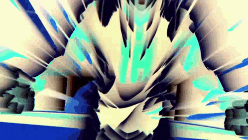 a computer generated image of a person 's face with a blue and white background