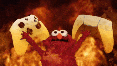 Elmo Fire Elmo Meme GIF - Elmo Fire Elmo Meme Aim Assist GIFs