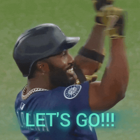a baseball player with the word let 's go written on his back