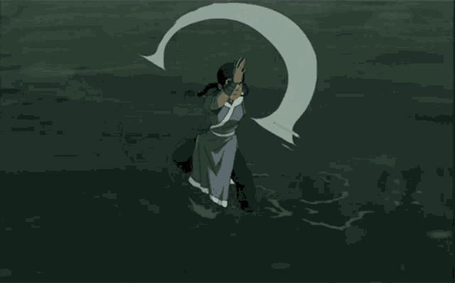 a cartoon character is flying through the air with a sword in his hand