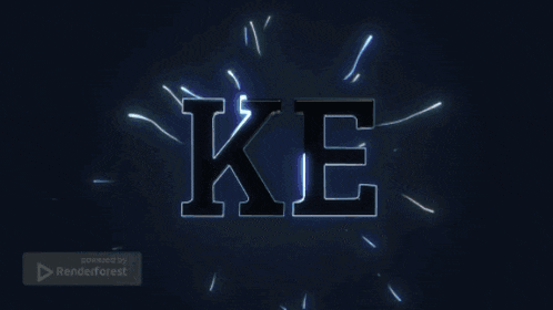 the word ke is surrounded by sparks and glowing lights