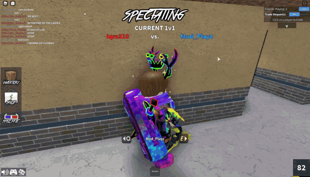 a screenshot of a video game with the words spectating current 1v1