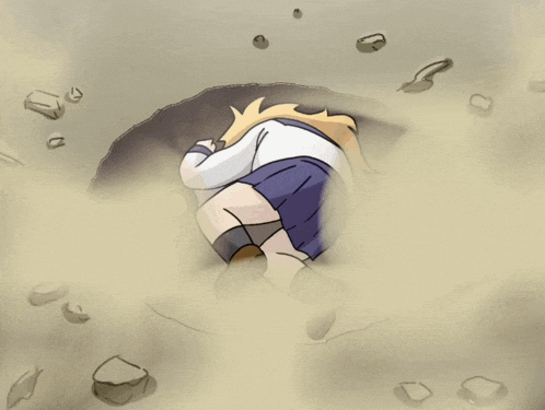 a cartoon drawing of a girl in a skirt laying in the dirt