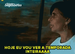 a woman says hoje eu vou ver a temporada inteiraaa