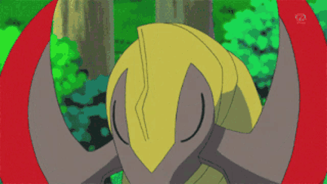 a close up of a cartoon character with a tv channel written on the bottom