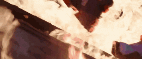 a person is being burned alive by a fire .