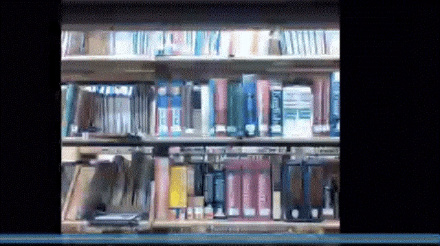 a library shelf full of books including one that says ' a dictionary ' on it