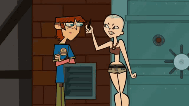 a cartoon character says you 're both losers in front of a vault door