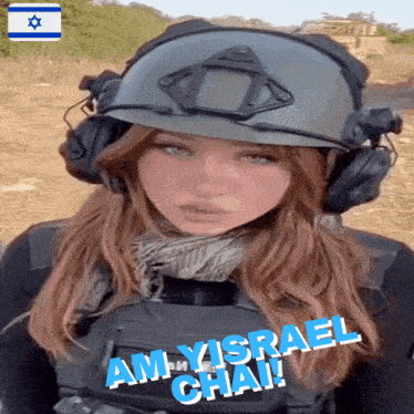 a woman wearing a helmet and headphones says amyisrael chai