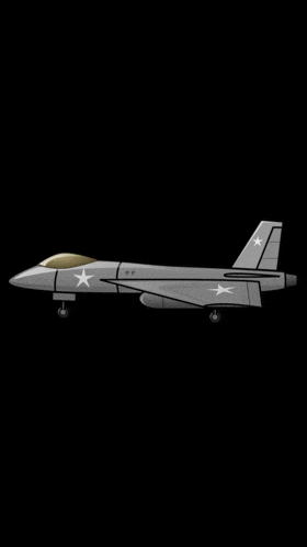 a cartoon illustration of a fighter jet with a star on the tail .