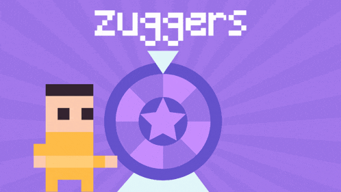 a purple background with the words zugger 's in white letters