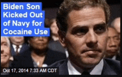 biden son kicked out of navy for cocaine use on october 17 2014