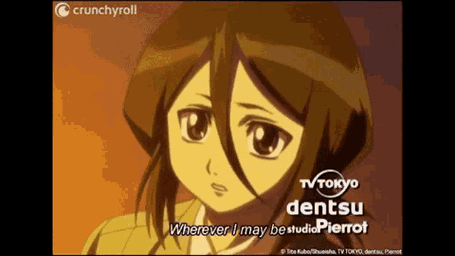 a crunchyroll ad for bleach shows a girl saying " wherever i may be studio "