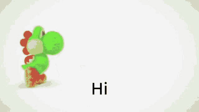 a stuffed animal with the word hi written on it
