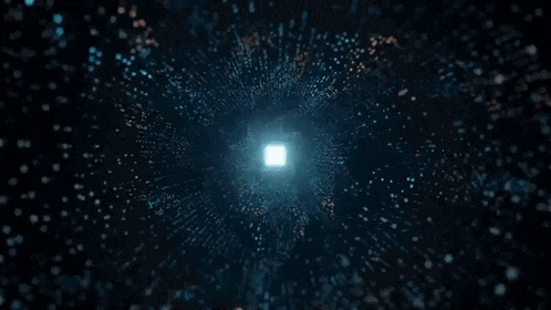 a computer generated image of a galaxy with a white light in the middle