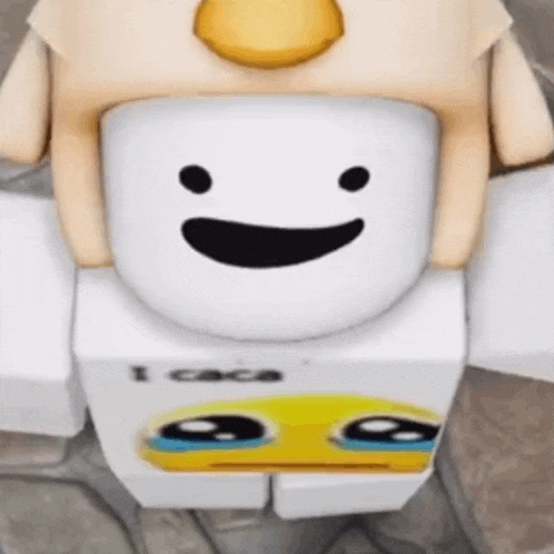 a close up of a cartoon character wearing a hat and a smiley face .