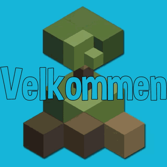 a blue background with the word velkommen written in white letters