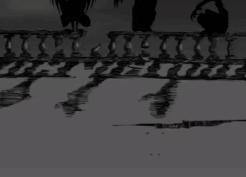 a black and white cartoon of a girl with red hair riding a bike