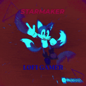 a blue background with a fox and the words starmaker loft gamer