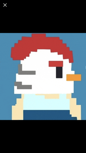 a pixel art of a person with red hair