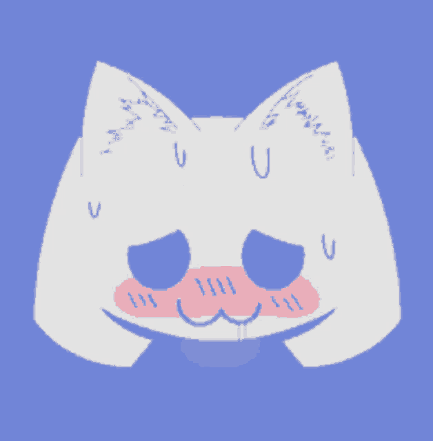 a drawing of a cat with a surprised expression